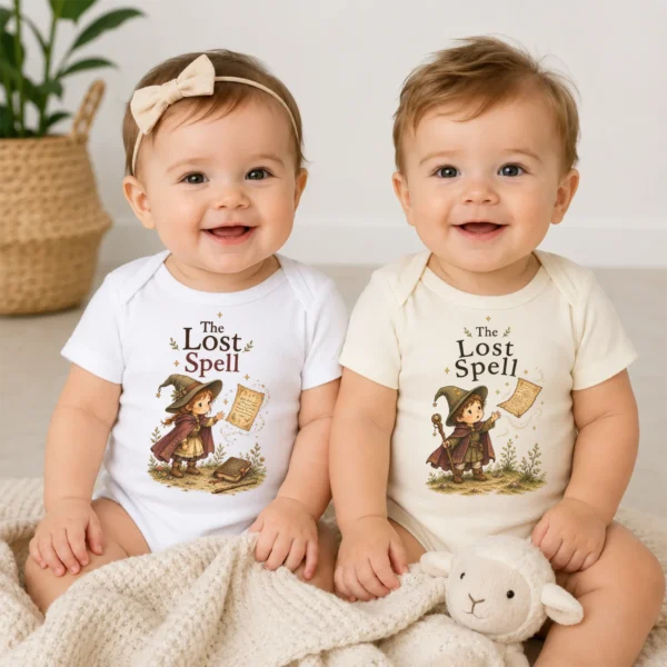 The Lost Spell Baby Bodysuit or Toddler Shirt — baby bodysuit mockup the lost spell baby bodysuit model mockup