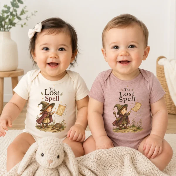 The Lost Spell Baby Bodysuit or Toddler Shirt — baby bodysuit mockup the lost spell baby bodysuit model mockup