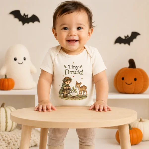 Tiny Druid Baby Bodysuit or Toddler Shirt — baby bodysuit mockup tiny druid baby bodysuit product photo