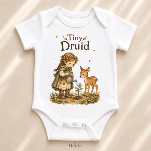 Tiny Druid Baby Bodysuit or Toddler Shirt — alternate product mockup tiny druid baby bodysuit alternate angle