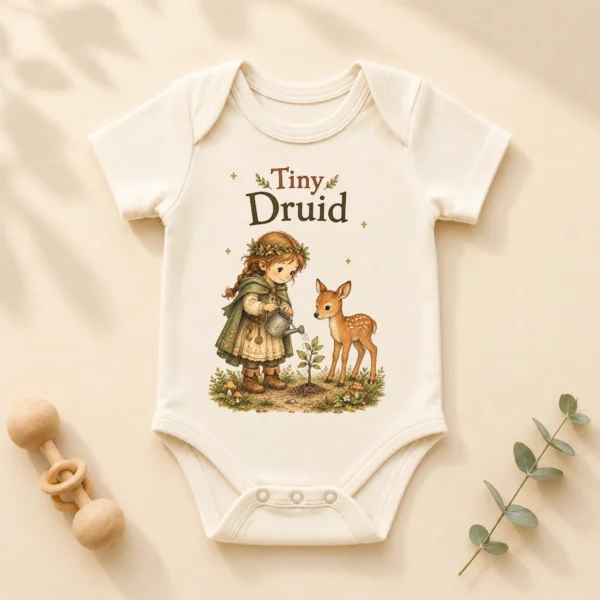 Tiny Druid Baby Bodysuit or Toddler Shirt — alternate product mockup tiny druid baby bodysuit product photo