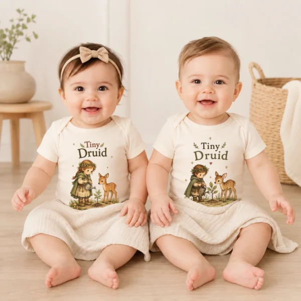 Tiny Druid Baby Bodysuit or Toddler Shirt — baby bodysuit mockup tiny druid baby bodysuit model mockup