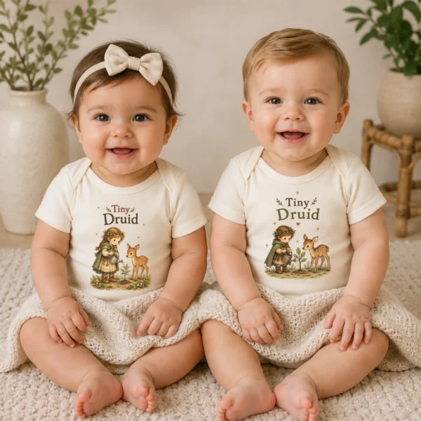 Tiny Druid Baby Bodysuit or Toddler Shirt — baby bodysuit mockup tiny druid baby bodysuit model mockup