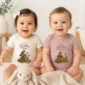 tiny griffin rider baby bodysuit model mockup