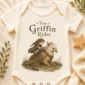 tiny griffin rider baby bodysuit baby bodysuit mockup