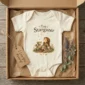 tiny stargazer baby bodysuit close-up detail