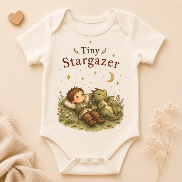 Tiny Stargazer Baby Bodysuit or Toddler Shirt, Celestial Storybook — alternate product mockup tiny stargazer baby bodysuit product photo
