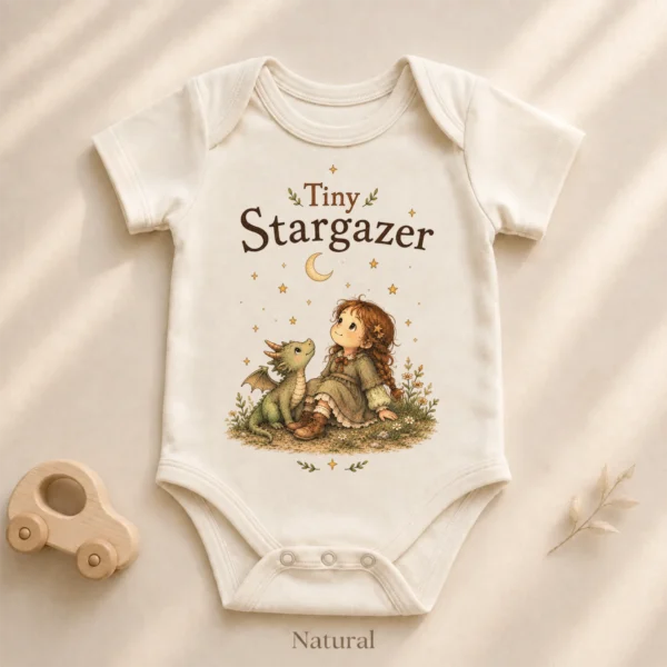 Tiny Stargazer Baby Bodysuit or Toddler Shirt, Celestial Storybook — alternate product mockup tiny stargazer baby bodysuit product photo