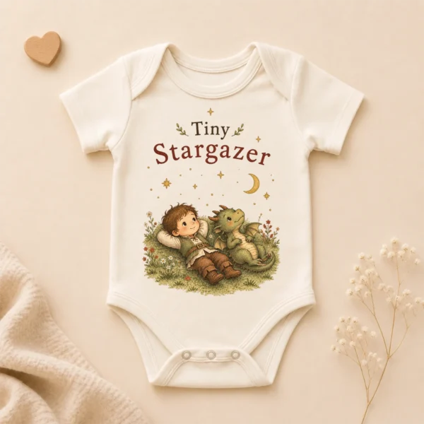 Tiny Stargazer Baby Bodysuit or Toddler Shirt, Celestial Storybook — alternate product mockup tiny stargazer baby bodysuit product photo
