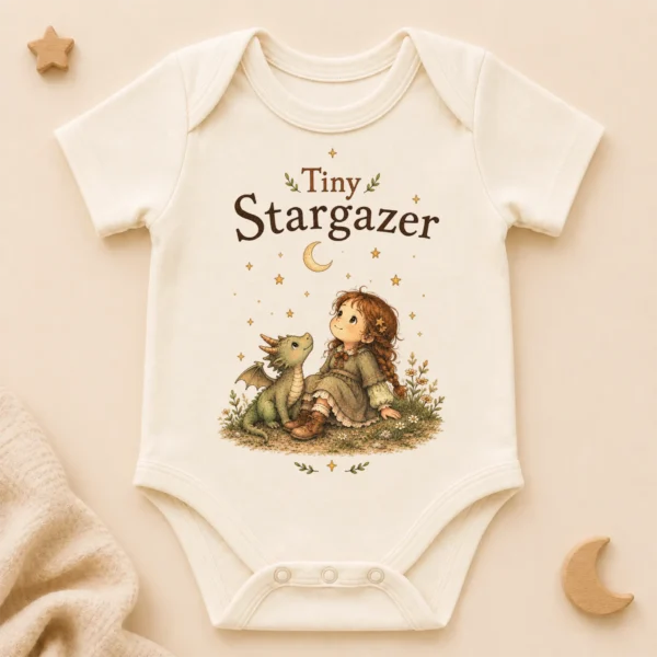 Tiny Stargazer Baby Bodysuit or Toddler Shirt, Celestial Storybook — alternate product mockup tiny stargazer baby bodysuit product photo