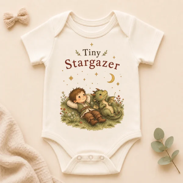 Tiny Stargazer Baby Bodysuit or Toddler Shirt, Celestial Storybook — alternate product mockup tiny stargazer baby bodysuit product photo