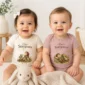 tiny stargazer baby bodysuit model mockup