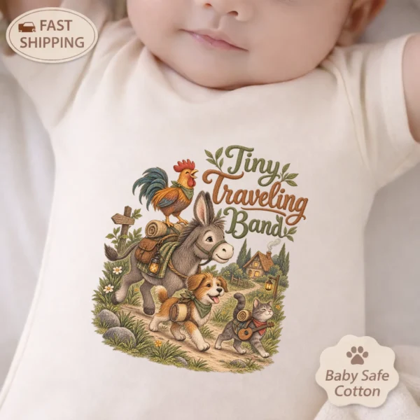 tiny traveling band baby bodysuit baby bodysuit mockup