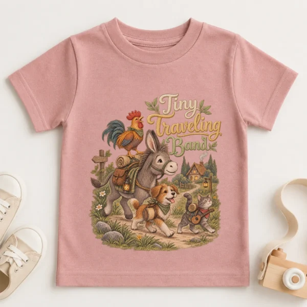 Tiny Traveling Band Baby Bodysuit or Toddler Shirt — toddler shirt mockup tiny traveling band baby bodysuit product photo