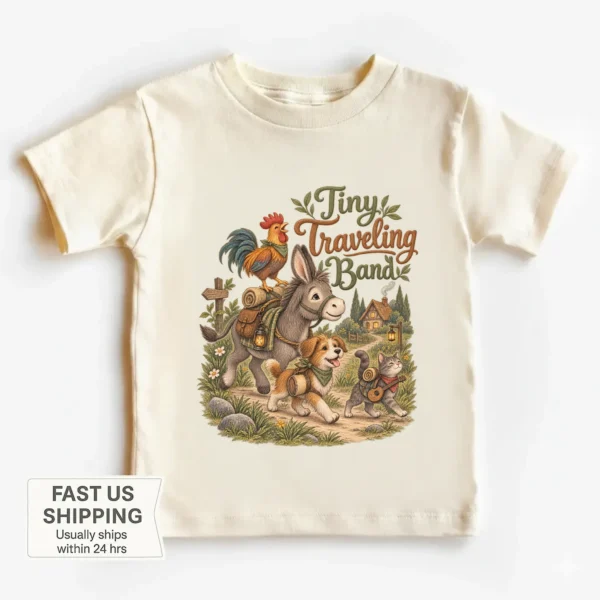 Tiny Traveling Band Baby Bodysuit or Toddler Shirt — toddler shirt mockup tiny traveling band baby bodysuit product photo