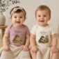 tiny treasure seeker baby bodysuit model mockup