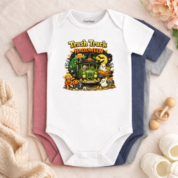 halloween truck baby bodysuit color options