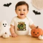 halloween truck baby bodysuit styled product photo