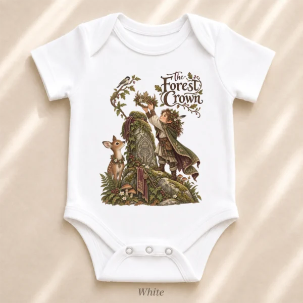 Woodland Guardian Baby Bodysuit or Toddler Shirt, the Forest Crown — alternate product mockup woodland guardian baby bodysuit product photo