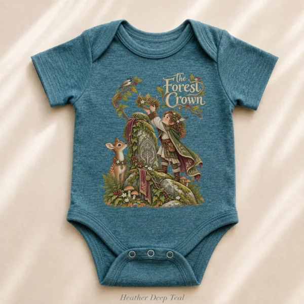 Woodland Guardian Baby Bodysuit or Toddler Shirt, the Forest Crown — alternate product mockup woodland guardian baby bodysuit product photo