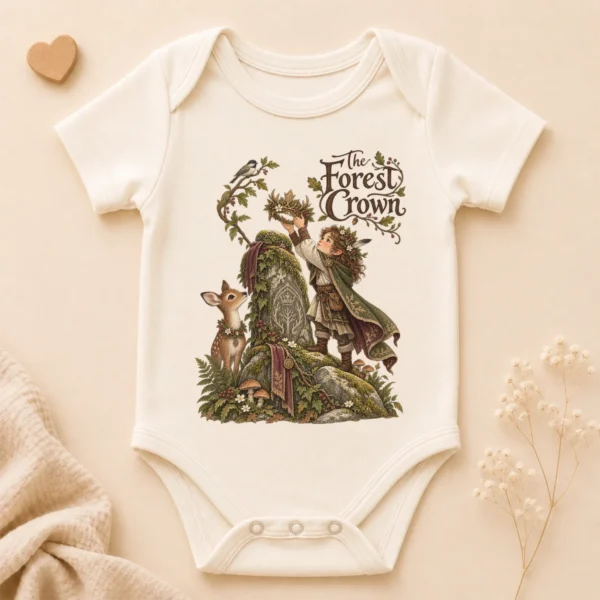 Woodland Guardian Baby Bodysuit or Toddler Shirt, the Forest Crown — alternate product mockup woodland guardian baby bodysuit product photo