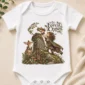 woodland guardian baby bodysuit close-up detail
