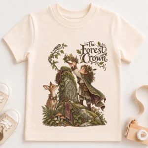 woodland guardian baby bodysuit close-up detail