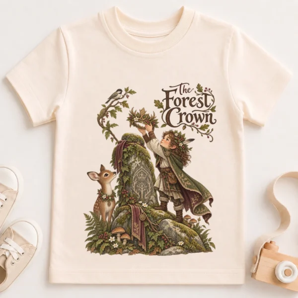 woodland guardian baby bodysuit close-up detail