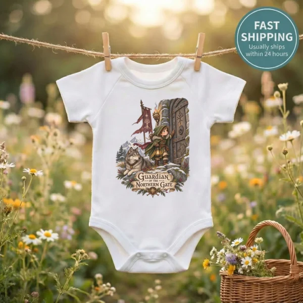 Young Guardian Baby Bodysuit or Toddler Shirt, Northern Gate — baby bodysuit mockup young guardian baby bodysuit product photo