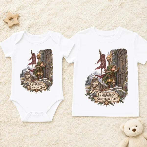 Young Guardian Baby Bodysuit or Toddler Shirt, Northern Gate — baby bodysuit mockup young guardian baby bodysuit lifestyle scene