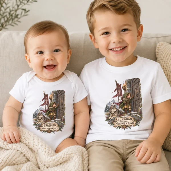 Young Guardian Baby Bodysuit or Toddler Shirt, Northern Gate — baby bodysuit mockup young guardian baby bodysuit alternate angle