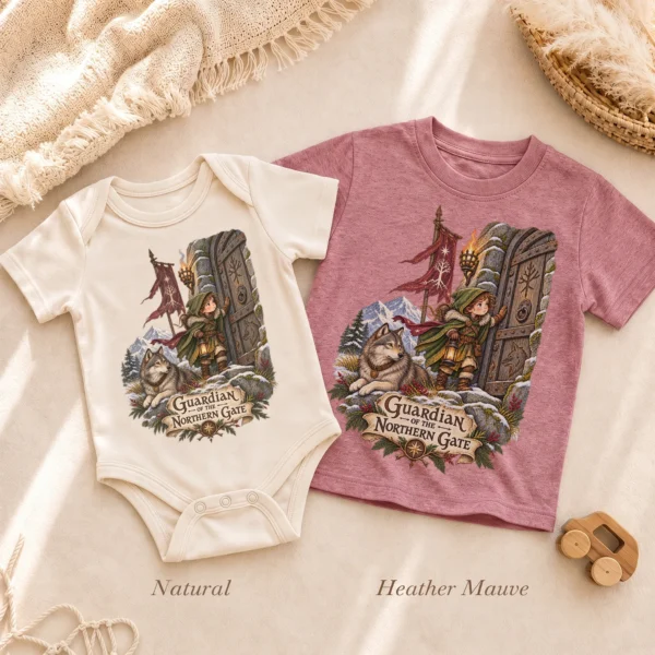Young Guardian Baby Bodysuit or Toddler Shirt, Northern Gate — alternate product mockup young guardian baby bodysuit product detail