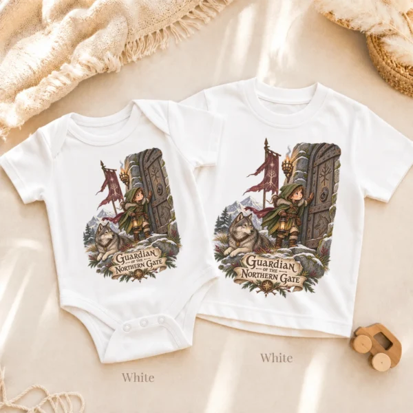 Young Guardian Baby Bodysuit or Toddler Shirt, Northern Gate — alternate product mockup young guardian baby bodysuit mockup view