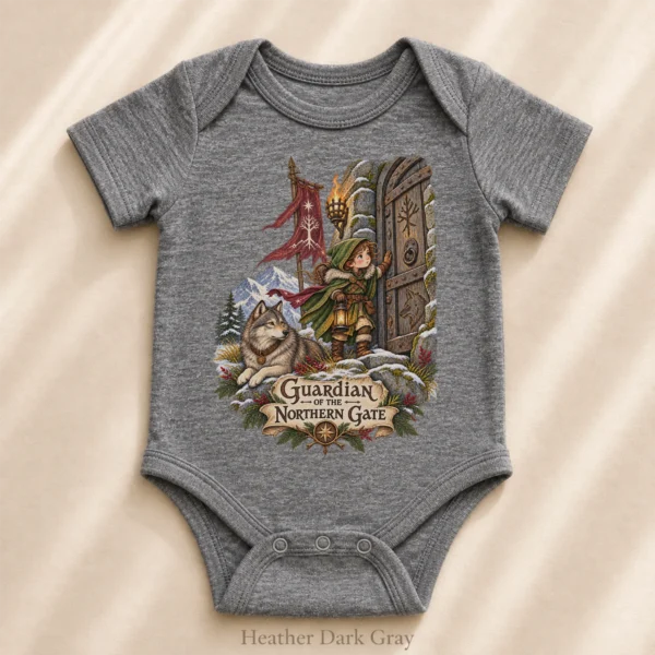 Young Guardian Baby Bodysuit or Toddler Shirt, Northern Gate — alternate product mockup young guardian baby bodysuit close-up detail