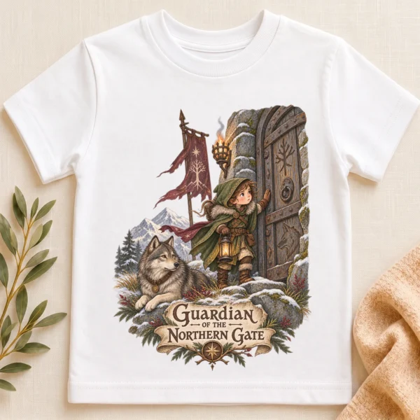 Young Guardian Baby Bodysuit or Toddler Shirt, Northern Gate — toddler shirt mockup young guardian baby bodysuit close-up detail