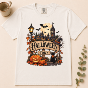 halloween town signpost t-shirt
