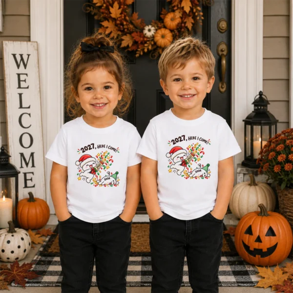2027 New Year Baby Bodysuit & Toddler Shirt, Funny Party Design — toddler shirt mockup 2027 new year baby bodysuit & toddler shirt product photo