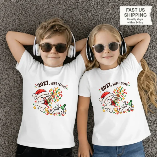 2027 New Year Baby Bodysuit & Toddler Shirt, Funny Party Design — toddler shirt mockup 2027 new year baby bodysuit & toddler shirt product photo