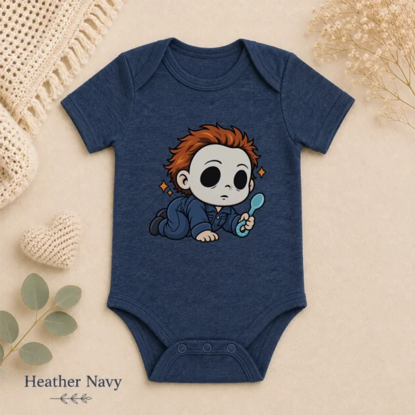 Halloween Blank Mask Baby Bodysuit or Toddler Shirt — alternate product mockup blank mask baby bodysuit product detail