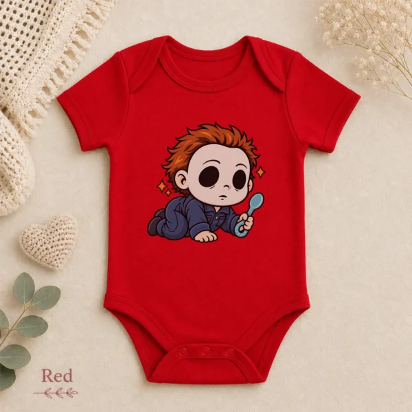 Halloween Blank Mask Baby Bodysuit or Toddler Shirt — alternate product mockup blank mask baby bodysuit product photo