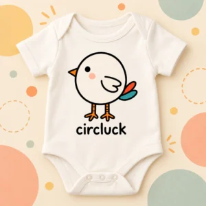 circle chicken baby bodysuit