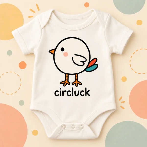 Circle Chicken Baby Bodysuit, Toddler & Youth Shirt | Circluck — product mockup circle chicken baby bodysuit
