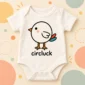 circle chicken baby bodysuit