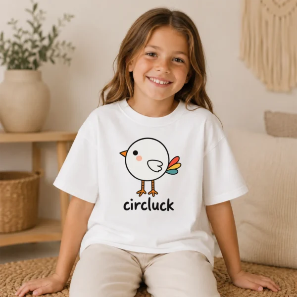 Circle Chicken Baby Bodysuit, Toddler & Youth Shirt | Circluck — toddler shirt mockup circle chicken baby bodysuit product photo