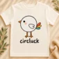 circle chicken baby bodysuit close-up detail