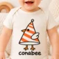 cone bird geometry baby bodysuit close-up detail