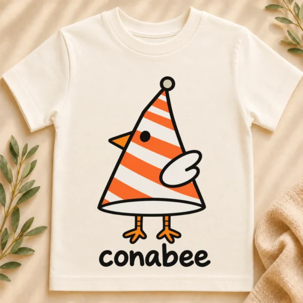 Cone Bird Geometry Baby Bodysuit, Toddler & Youth Shirt | Conebee — toddler shirt mockup cone bird geometry baby bodysuit close-up detail