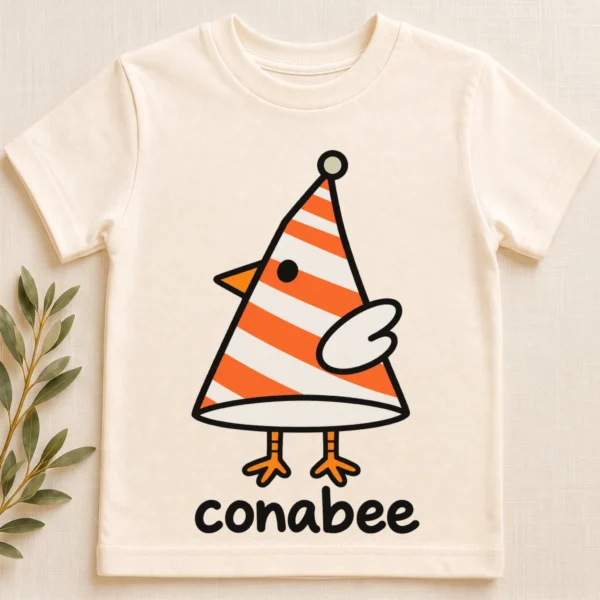 Cone Bird Geometry Baby Bodysuit, Toddler & Youth Shirt | Conebee — toddler shirt mockup cone bird geometry baby bodysuit close-up detail