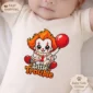 creepy clown baby bodysuit product photo