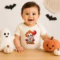 creepy clown baby bodysuit product photo